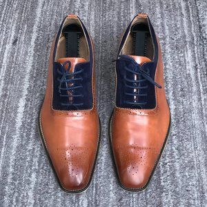 Gino Vitale Men's Lace Up Medallion Toe Dress Shoes - Mens Casual - 225696